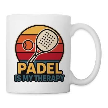 Padel is my therapy – retro style - Mug - white - Right