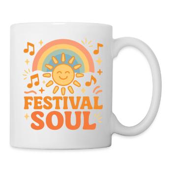 Festival soul – Soleil et arc-en-ciel musical - Mug blanc - blanc - Droite
