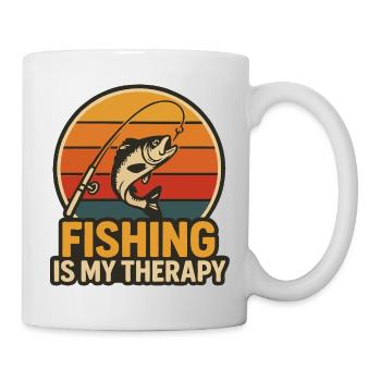 La pêche est ma thérapie - Mug blanc - blanc - Droite
