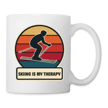 Le ski est ma thérapie - Mug blanc - blanc - Droite