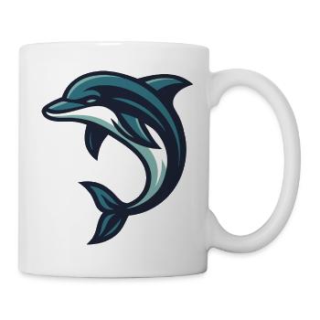 Dauphin sautant vague - Mug blanc - blanc - Droite