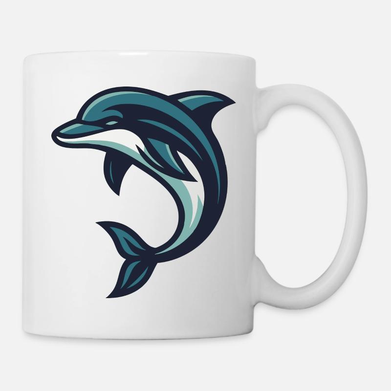 Dolphin jumping wave - Mug - white