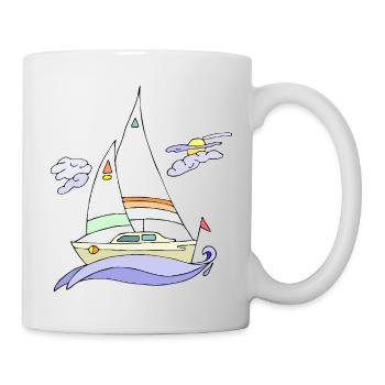 Segelboot - Tasse - Weiß - Rechts