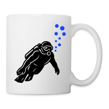 Taucher Silhouette - Tasse - Weiß - Rechts