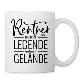 Rentner 2026 Eine Legende verlässt das Gelände - Tasse - Weiß - Rechts
