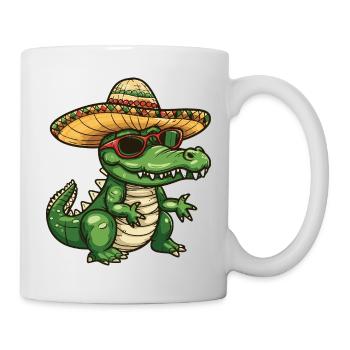 Alligator Funny Sombrero - Mug - white - Right