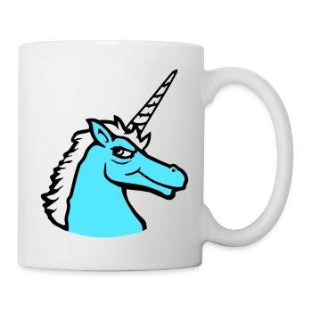 Licorne Cool Guy Sourire Maléfique Cheval de dessin animé - Mug blanc - blanc - Droite