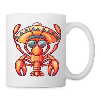 Hummer Krebs Lustig Sombrero - Tasse - Weiß - Rechts