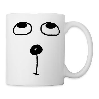 Drôle de visage de chat - Mug blanc - blanc - Droite
