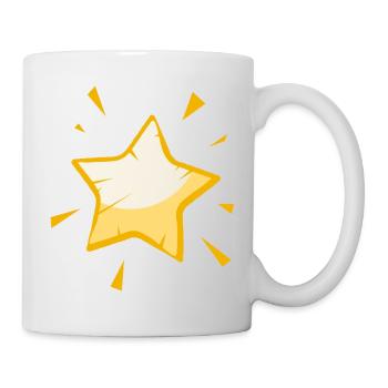 Glänzender Cartoon Stern – Fröhliches goldenes Design - Tasse - Weiß - Rechts