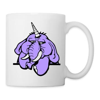 Unicorn, elephant, bad-tempered, angry, sad - Mug - white - Right