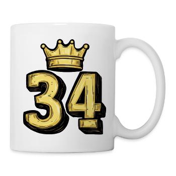 34 Zahl Krone - Tasse - Weiß - Rechts
