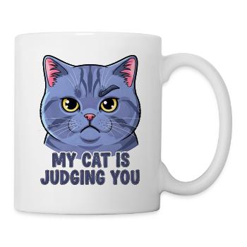 Cat motto with a funny face - Mug - white - Right