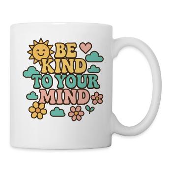 Be Kind To Your Mind in 70s Style - Mug - white - Right