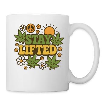 Stay Lifted Retro Hippie Cannabis Design - Tasse - Weiß - Rechts