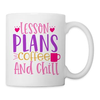 Plans de cours, café et détente - Mug blanc - blanc - Droite