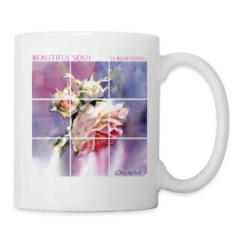 Weiße Rosen, Geschenkstrauß aus Rosen.White Roses. - Tasse - Weiß - Rechts