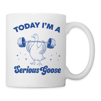 Aujourd’hui, je suis un gymnase d’haltérophilie drôle d’oie sérieux - Mug blanc - blanc - Droite