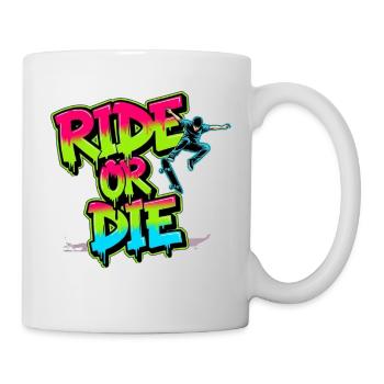 Ride or Die - Skateboard coloré Street Art Design - Mug blanc - blanc - Droite