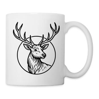 Groß, Reh - Tasse - Weiß - Rechts