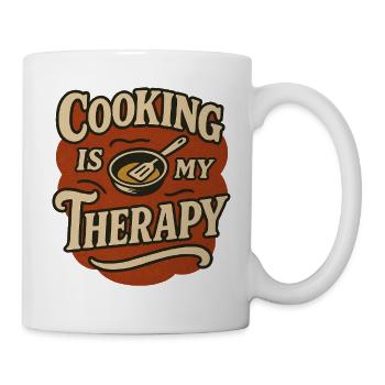 La cuisine est ma thérapie Design rétro - Mug blanc - blanc - Droite