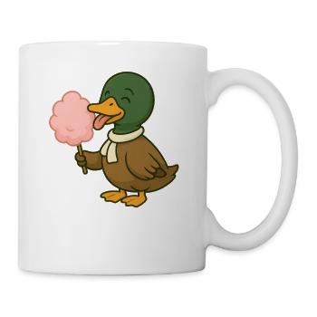 Playful duck motif with cotton candy - Mug - white - Right