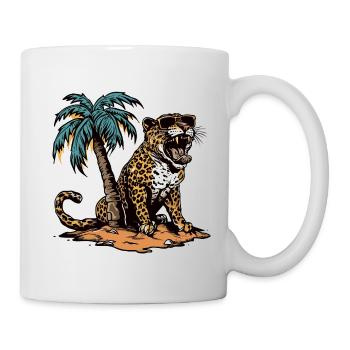Leopard Insel Palme - Tasse - Weiß - Rechts