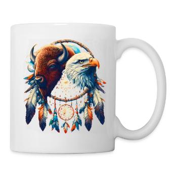Mandala Faucon et Buffle Éthéré - Mug blanc - blanc - Droite