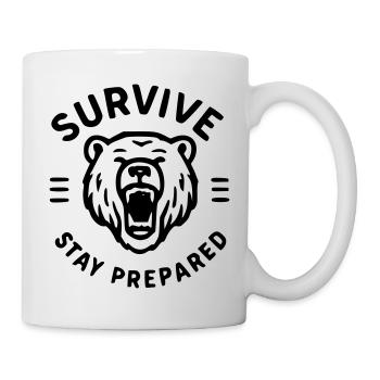 Überleben - Bär - Tasse - Weiß - Rechts