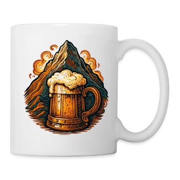 Mythischer Berg mit Bierkrug - Tasse - Weiß - Rechts