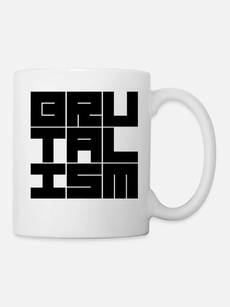 Brutalismus-Logodesign mit geometrischer Typografie - Tasse - Weiß