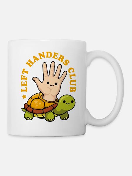 Left Handers Club - Whimsical Turtle - Mug - white