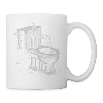 Steampunk-Toiletten-Blaupausenkunst - Tasse - Weiß - Rechts