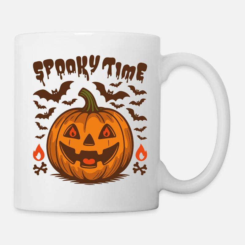 Spooky Time Pumpkin – Creepy Halloween Design - Mug - white
