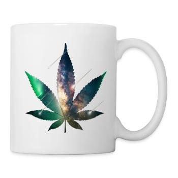 Galaxy Hanfblatt - Cannabis - Weed - Tasse - Weiß - Rechts