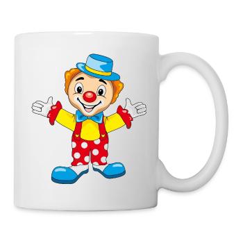 Fröhlicher_Willkommensclown - Tasse - Weiß - Rechts