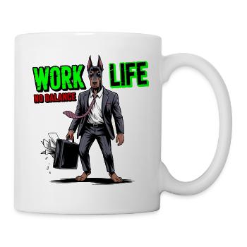 Vie professionnelle Pas d’équilibre Chien - Mug blanc - blanc - Droite