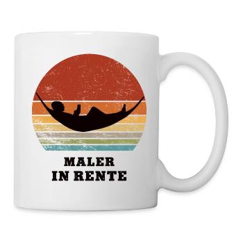 Rente Maler Rentner Pension Ruhestand Lackierer - Tasse - Weiß - Rechts