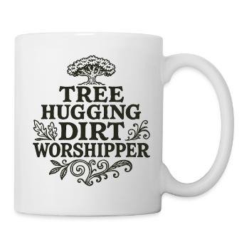 Baumumarmender Schmutzanbeter T-Shirt - Tasse - Weiß - Rechts