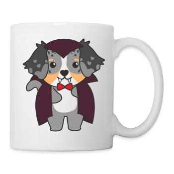 Australian Shepherd Happy Halloween Cute Vampire - Mug - white - Right