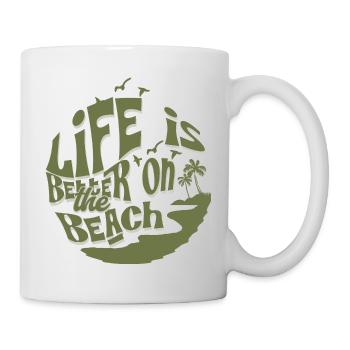La vie sur la plage - Mug blanc - blanc - Droite