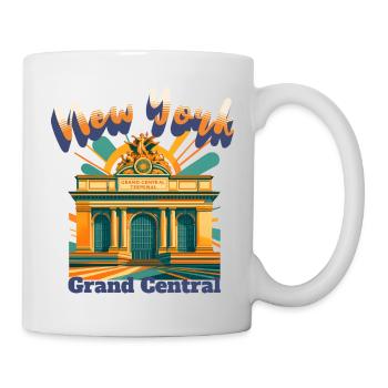 NEW YORK CITY - GRAND CENTRAL STATION Retro Shirt - Tasse - Weiß - Rechts