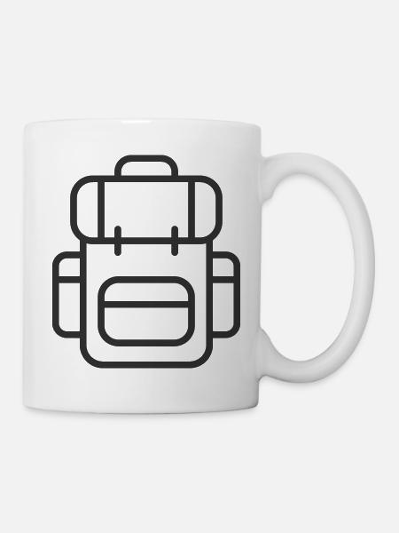 Wanderrucksack Linie Kunst Ikone - Tasse - Weiß