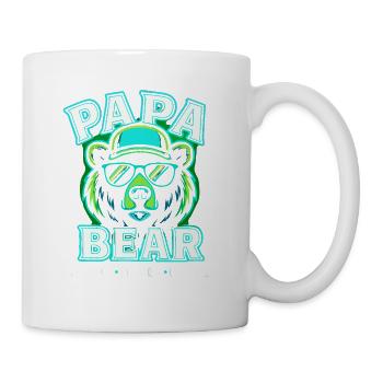 Papa Bear Trendy Sunglasses Hoodie Design - Mug - white - Right