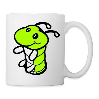 Caterpillar Bottom Hole Cute Smiles Friendly Happy - Mug - white - Right