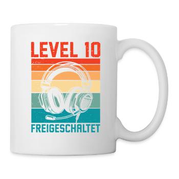 10. Geburtstag Jungen Gamer Level 10 Unlocked - Tasse - Weiß - Rechts