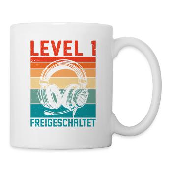 1. Geburtstag Jungen Gamer Level 1 Freigeschaltet - Tasse - Weiß - Rechts