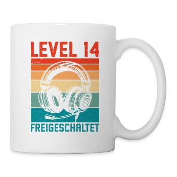 14. Geburtstag Jungen Gamer Level 14 Unlocked - Tasse - Weiß - Rechts