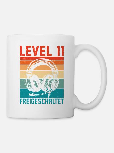 11. Geburtstag Jungen Gamer Level 11 Unlocked - Tasse - Weiß