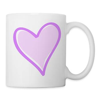 Purple Heart with Black Outline - Mug - white - Right